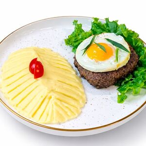 Бифштекс с пюре