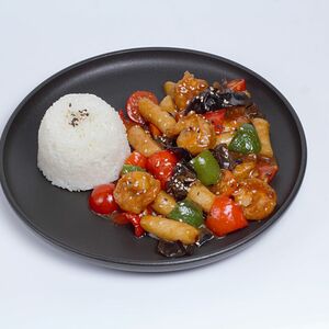 Креветки с Токпокки