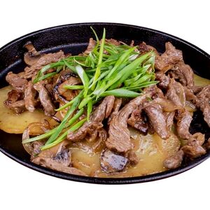 Жареное мясо с картошкой
