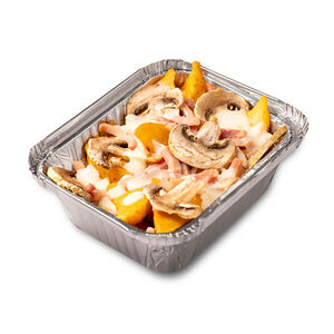 Картофель с ветчиной и грибами