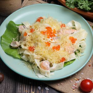 Паста феттуччине с семгой