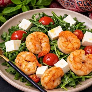 Салат с руколой и креветками