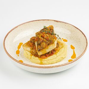 Камбала с картофельным пюре 