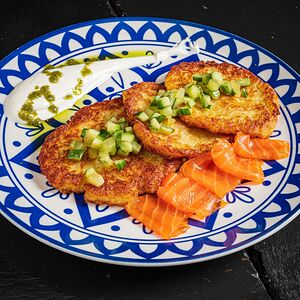 Драники с семгой