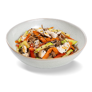 Лапша Гречневая с курицей и овощами