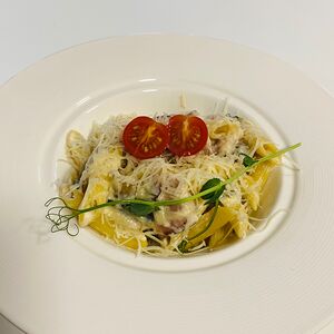 Паста Пенне с курицей и грибами 