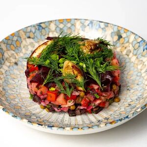 Винегрет с белыми грибами