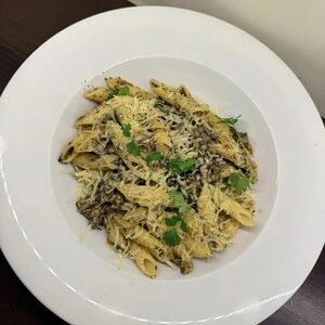 Пенне с говядиной и трюфельным муссом