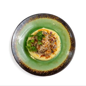 Фрикасе из индейки с картофельным пюре 