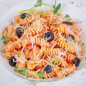 Паста фузилли с морепродуктами