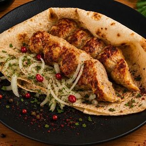 Люля-кебаб с сыром и овощами