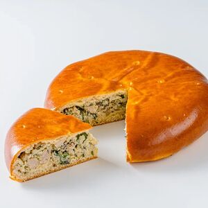 Пирог с курицей, грибами и шпинатом