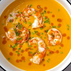 Крем суп тыквенный с лангустинами