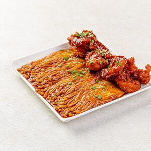 Эноки с креветками яннём