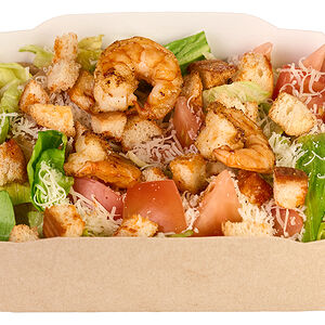 Салат Цезарь с креветками