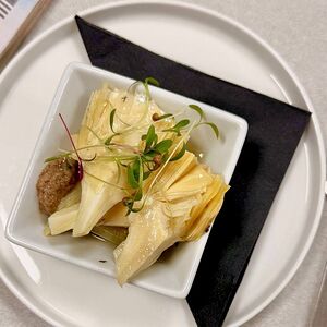 Чикетти с артишоками и трюфельным кремом