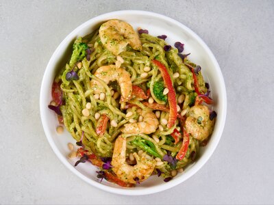 Wok лапша с креветкой