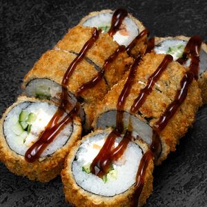 Ролл Темпура Угорь-Лосось