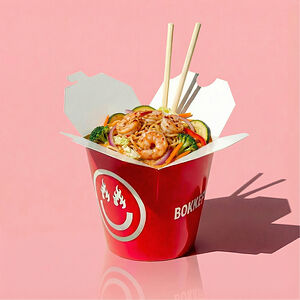 Вок креветки том ям