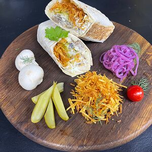 Шаурма грибная с сыром