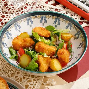 Салат с печеным картофелем и треской