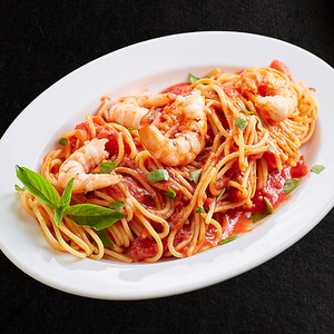 Спагетти Маринара с тигровыми креветками