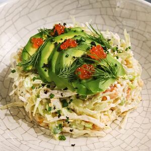 Оливье с лососем