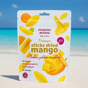 Манго высушенный Sticks dried mango Люблю Жизнь 53 г