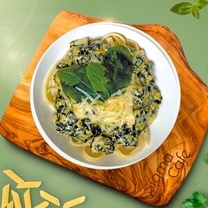 Паста с курицей и шпинатом