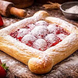 Слойка с клубникой