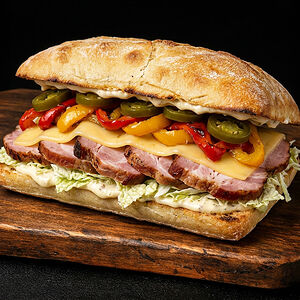 С копченым мясом и перчиками халапеньо