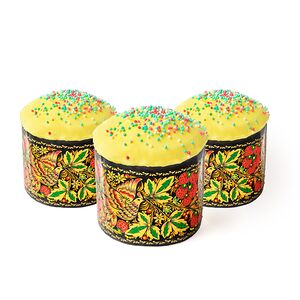 Набор из трёх творожных куличей лимонных с курагой