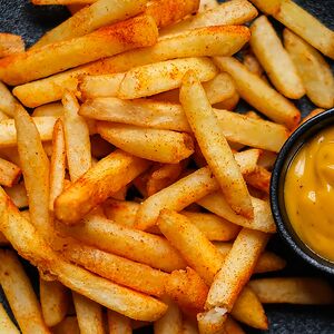 Картофель фри с копченой паприкой и сырным соусом