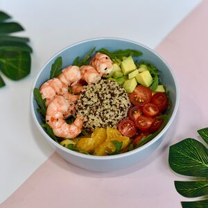 Фитнес-боул с киноа и креветками