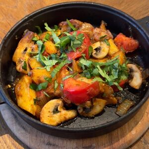 Оджахури с шампиньонами 