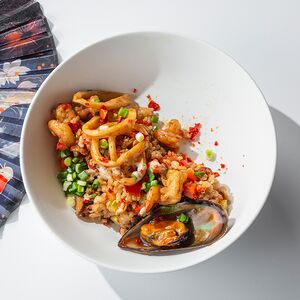 Жареный рис с морепродуктами