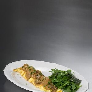 Омлет с грибами шиитаке