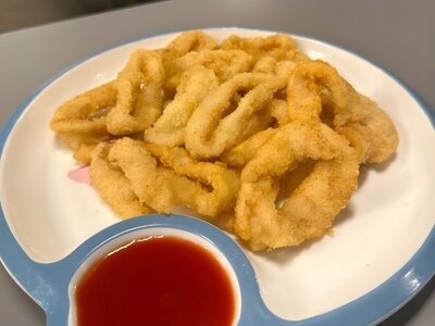 Жареные кольца кальмара