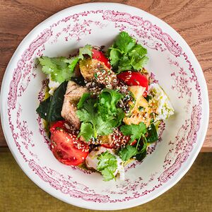 Салат с хрустящим баклажаном 