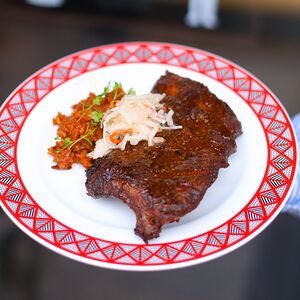 Ребрышки в медово-горчичной глазури 