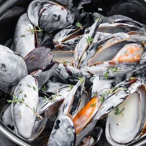 Мидии в сливочном соусе