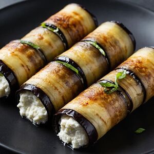 Рулетики из баклажан с сыром и чесноком