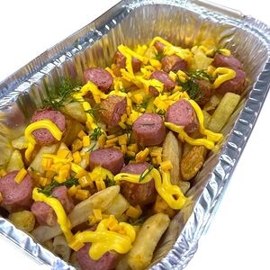 Картофель с колбаской на гриле