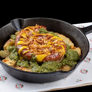 Колбаска с картофельным пюре