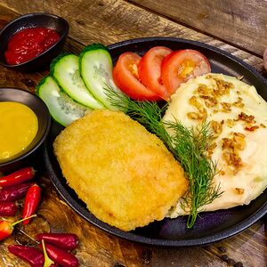 Картофельное пюре с кардон блю