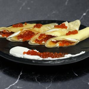 Блины с красной икрой
