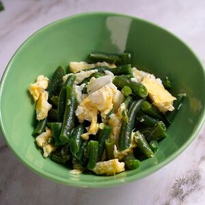 Фасоль с яйцом