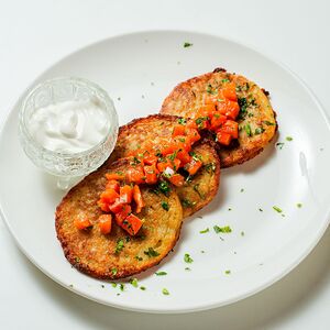 Драники с форелью