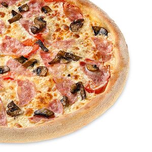 С ветчиной и грибами