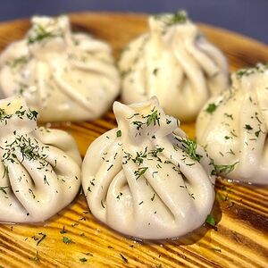 Хинкали с лисичками и сыром 